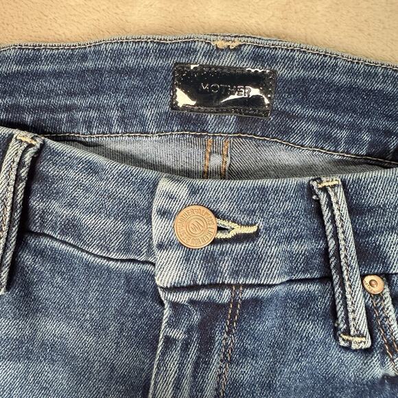 Mother Denim The Looker Ankle Fray Jeans In Need For Speed Wash Size 28 Blue - Picture 3 of 11